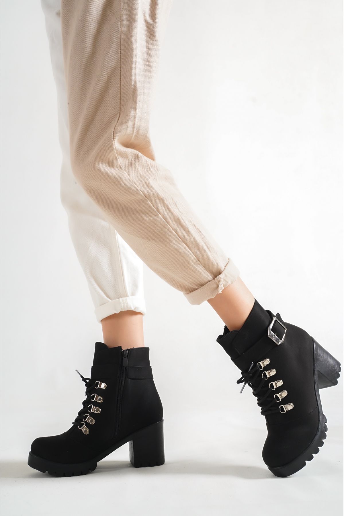 

Women Modern Stylish Fashion Black Suede Women s Hook Heel Boots 36