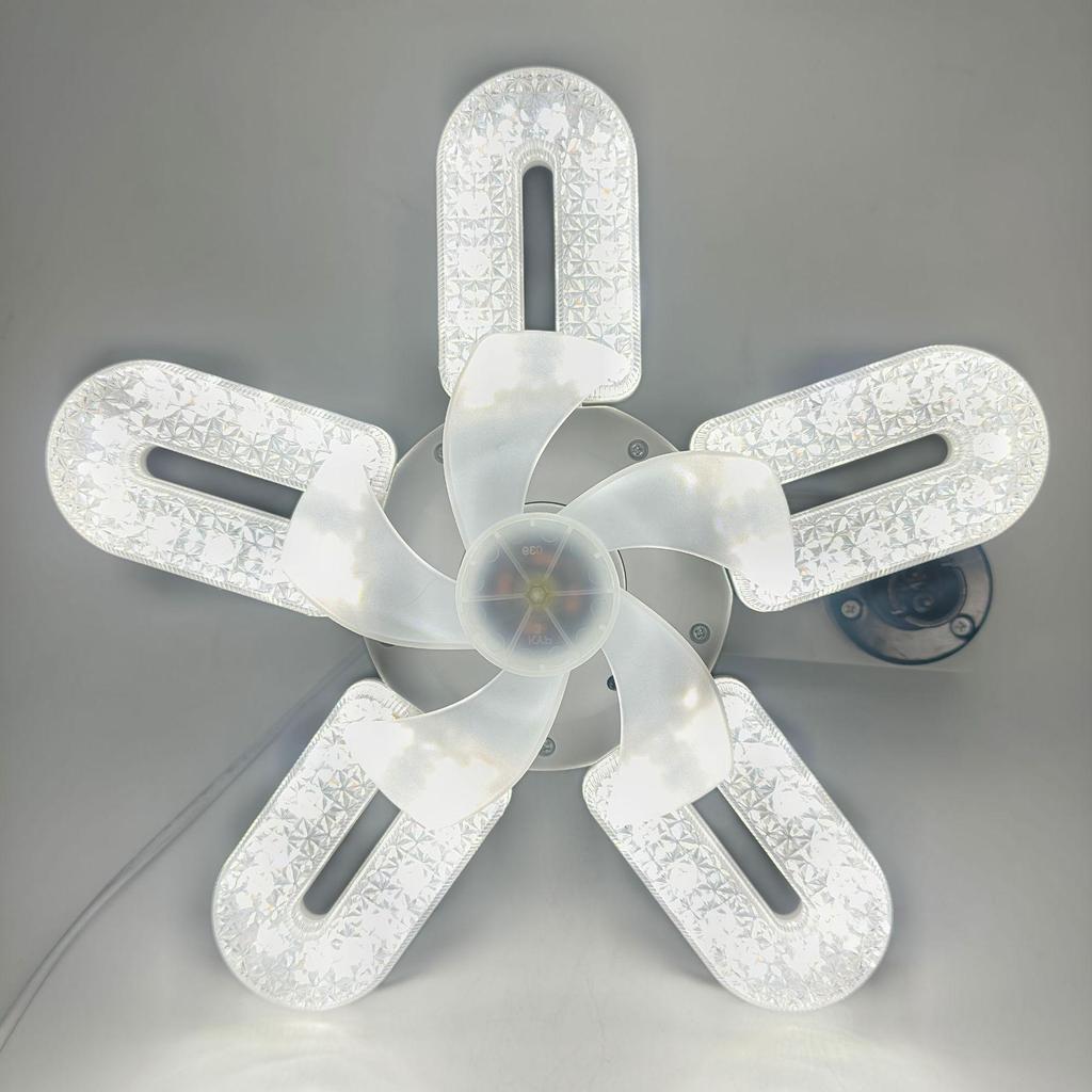 Best-Selling Crystal Ceiling Fan Light with Remote Control & Dimmable LED, E27 Screw Base for Home and Dorm