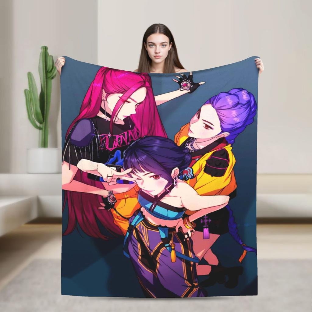 K-KPop Demons Hunters Blanket  Soft Fluffy Plush Throw Blanket For Children Living Room Flannel Bedspread Bed Cover