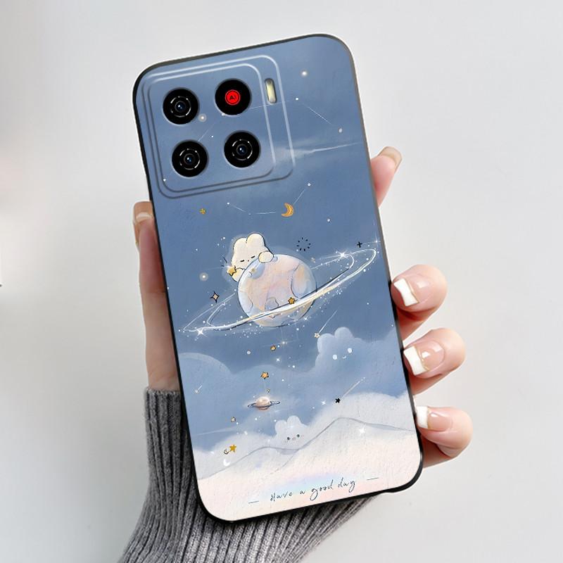 Cute Cartoon Case For ZTE Blade A56 Z2473 Nubia A56 Printing Shell For Blade A56 Pro Protective Cover Soft Silicone Black Casing