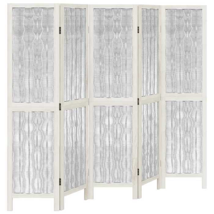 VidaXL Room Divider 5 Panels, Room Separator, Privacy Screen, Folding Screen Bedroom Living Room, White Wood 358677
