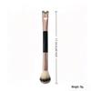 Dual-Head Makeup Brush Set: Foundation, Blush, Loose Powder Brushes In Coffee Color.