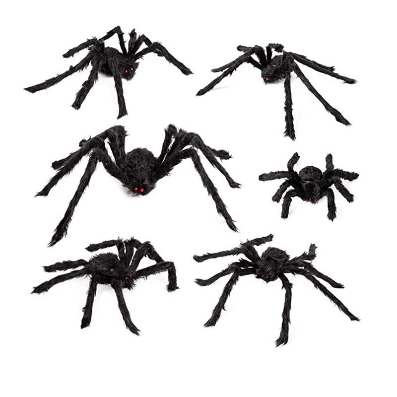 Large Plush Spider Props for Halloween Decorations - Haunted House & Courtyard Decor