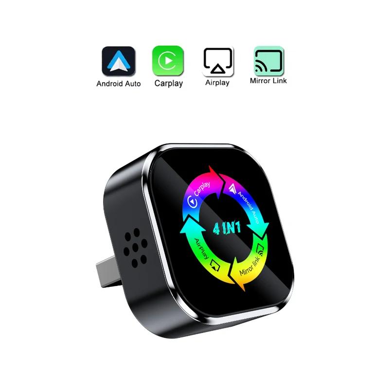 Wireless Carplay Adapter 4in1 Android Auto Connect Airplay Mirror Link Screen USB Plug Play for IOS and Android CarPlay