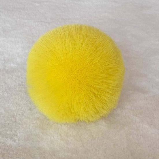 Faux Fur Pom Pom Fluffy Ball with Elastic Loop Cute Plush Ball Bag Charm for Craft Projects Hat Accessories