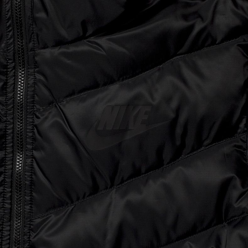 Nike Hooded Zipper Solid Color Cuff Elastic Design Down Jacket Men Jackets Black 541457-011