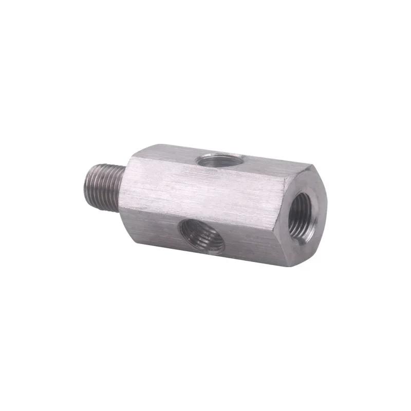 Stainless Steel 1/8'' NPT Oil Pressure Sensor Sendor Tee Adapter To 1/8 NPT Gauge T-Piece Car Accessories