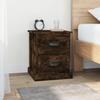 Maison Exclusive - Smoked Oak Bedside Table 39x39x47.5 Cm Engineered Wood