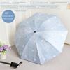 Cute Folding Umbrella for Girls with Black Coating for Sun Protection and Uv Protection, Manual and Fully Automatic, Dual-Use for Sun and Rain