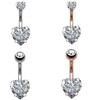 Set of 6 Sexy Heart Shaped Belly Button Rings 316L Stainless Steel Navel Piercing Jewelry for Women for Weddings or Gifts