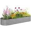 Raised Bed Plant Bed Modular Raised Bed Protected Edges Design Without Bottom 195 X 62 X 30 Cm Silver