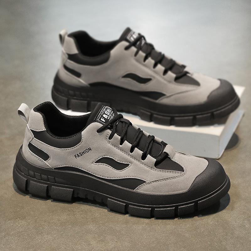 Spring Men's Platform Shoes Outdoor Non-slip Breathable Work Shoes Fashion Versatile Mens Casual Sneakers Tenis Masculino
