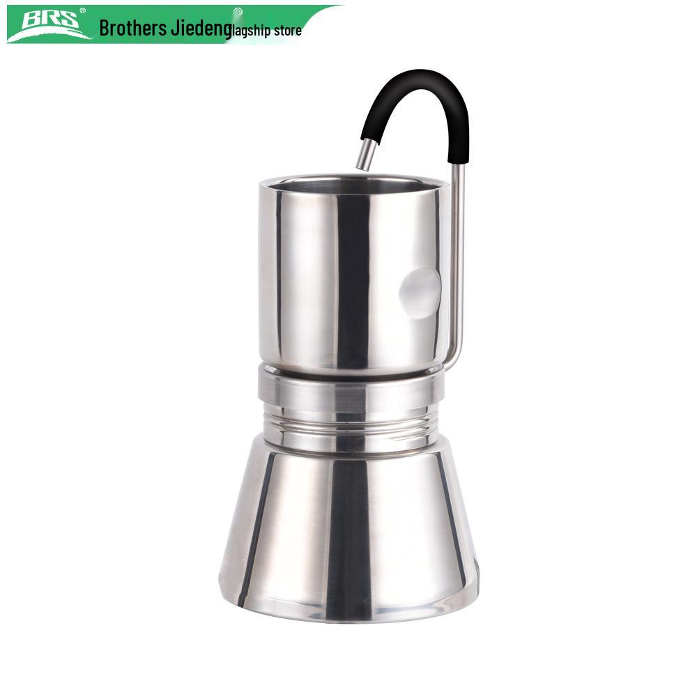 Brother Jiedeng BRS-TC05 Portable Outdoor Stainless Steel Coffee Maker Moka Pot Single Unit