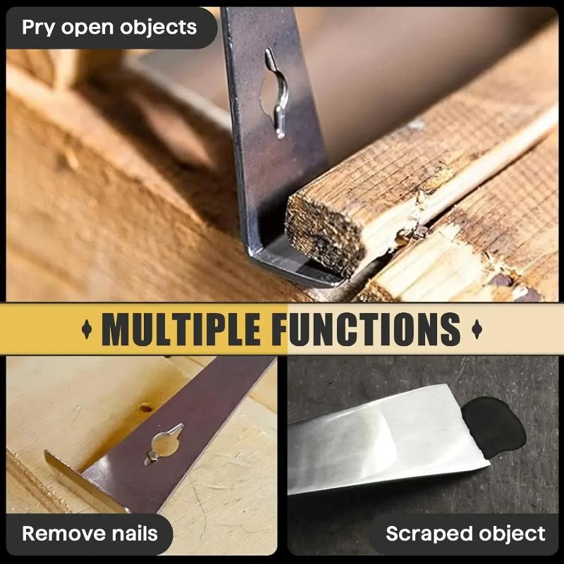 Stainless Steel Pry Bar Scraper Flat Metal Scraper Nail Puller Wooden Board Removal Tool for Paint Removal Honey Cutting