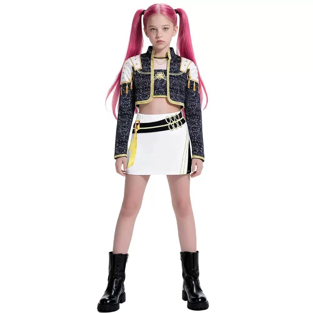 Yeni Savaşçı K Pop Kostümü Rumi Kostümü Zoey Cosplay Mira Kıyafetleri Siyah 3D Baskı Kız Grubu Kadın Cadılar Bayramı Kostümleri Kıyafetler