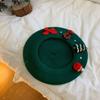 Solid Color Christmas Beret Hat Wool Winter Painter Hats New Wool Beanie Cap  New Year