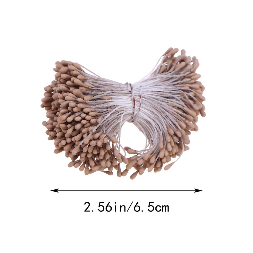 400Pcs Artificial Pearl Floral Stamens Double-Ended Vivid Realistic Stamens for Flower Making Craft Projects Decorations