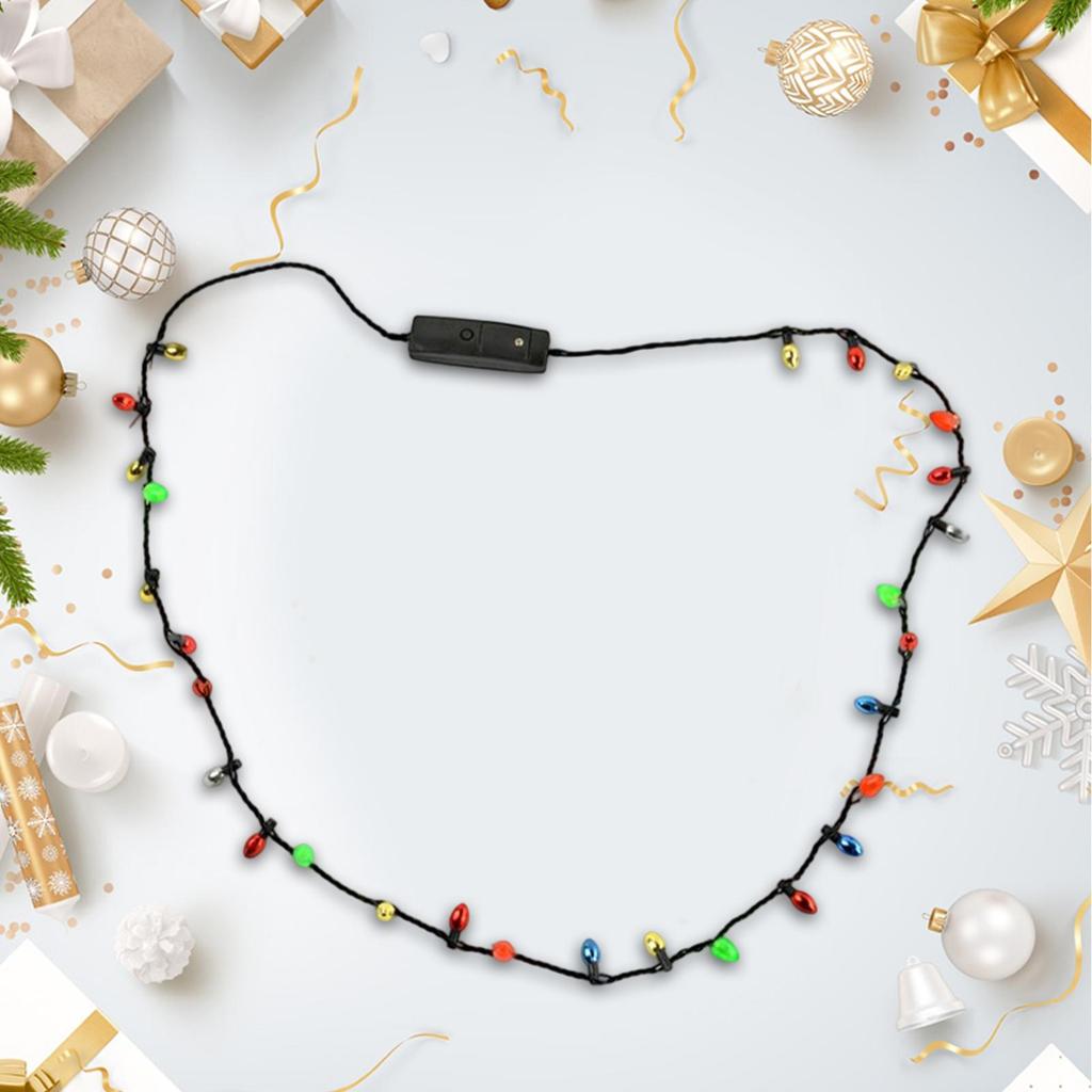 Christmas Necklace LED Bulbs Necklaces Holiday Accessories For Kids Men Women Festival Celebration Stage Show Theater