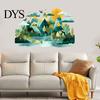 Modern Nature Wall Murals 2Pcs Watercolor Mountain Sticker, Peel And Stick Landscape Decal, PVC Waterproof Scenery Removable Forest Mural, art