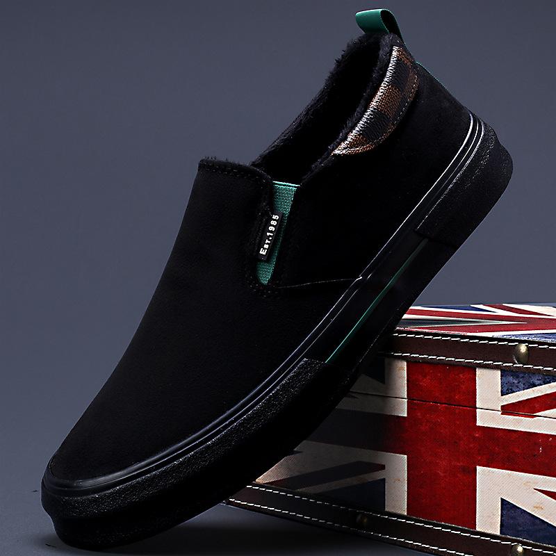 New Winter Style Men's Suede Plus Velvet Cotton Shoes Versatile Korean Version of Warm Board Shoes Trendy Comfortable Casual Cotton Boots