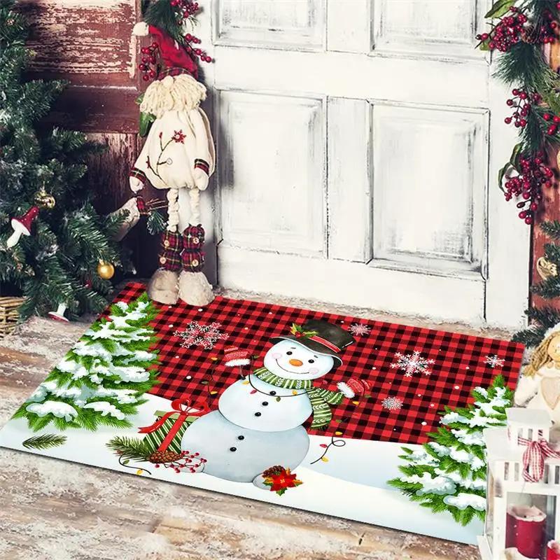 VIKAMA Christmas Decorative Floor Mat, Entrance Welcome Mat, Indoor and Outdoor Carpet, Home Decoration, Happy New Year 2026