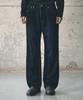 Sekeonmonollogeu Semi-Wide Velvet Texture Two-Tone Denim Pants [Indigo]_Sept070Indigo