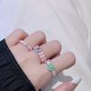 Pink Drop Oil Enamel Flower Opening Ring, High-End Ring, Niche Index Finger Ring Set, Stacked And Worn, Combination Ring Set