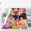 Kpop Demon Hunter Saja Boys & HuntrX Blanket  Super Warm Novelty Plush Bedding Throws For Children Couch Bed Flannel Bed Cover