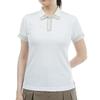 Admiral Golf Women's Classic Zebra Motif Ribbed Polo Shirt, White