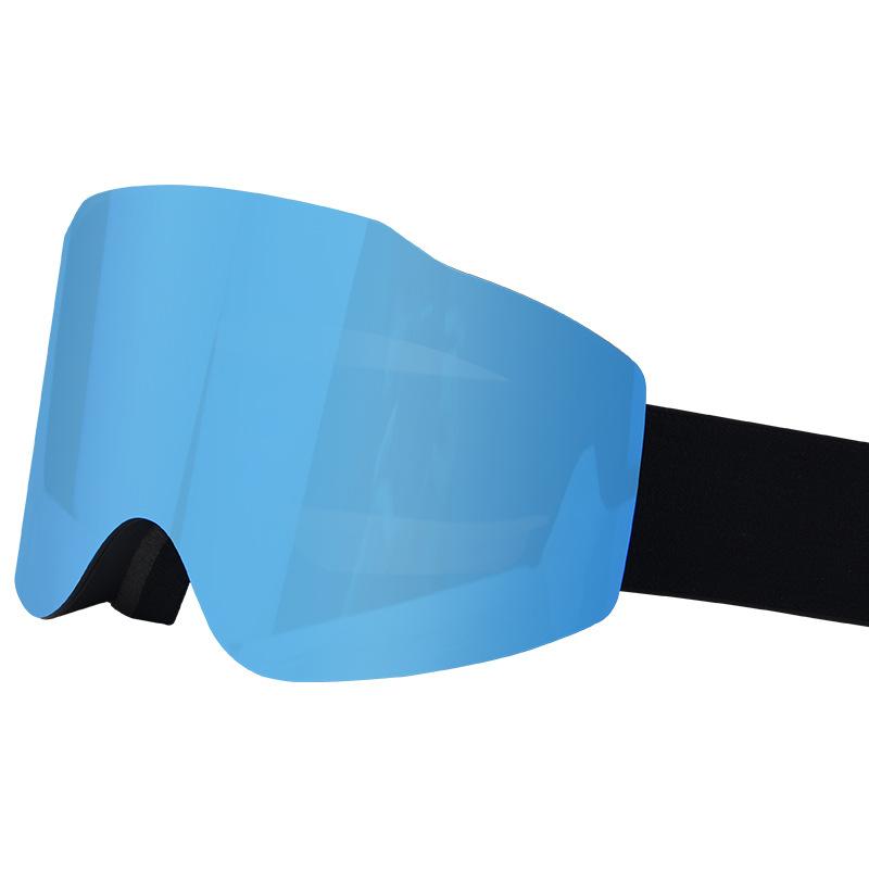 Magnetic Ski Goggles with Double-Layer Anti-Fog Large-Field-of-View Cylindrical Lens, Color-Changing Windproof Goggles for Mountaineering#7075