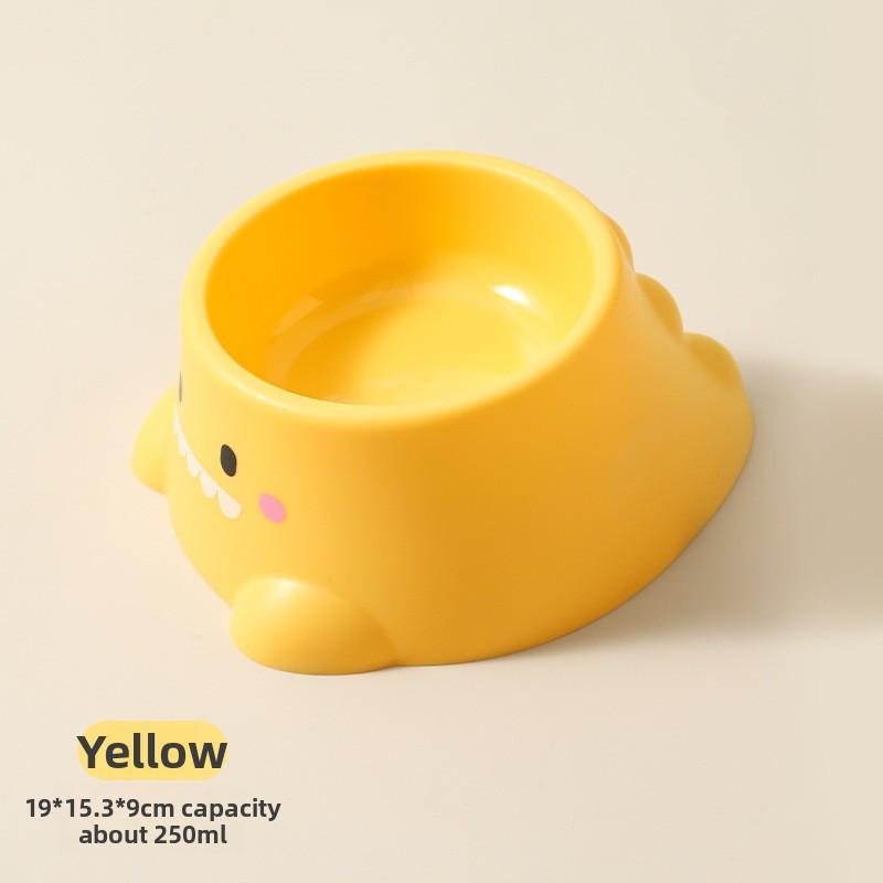 Neuer Hundenapf, Ein kleiner dinosaurierförmiger Einzelnapf zur Fütterung, mit schrägem Rand und Nackenschutz, Ist ein Edelstahl-Haustierkatzenfutterset