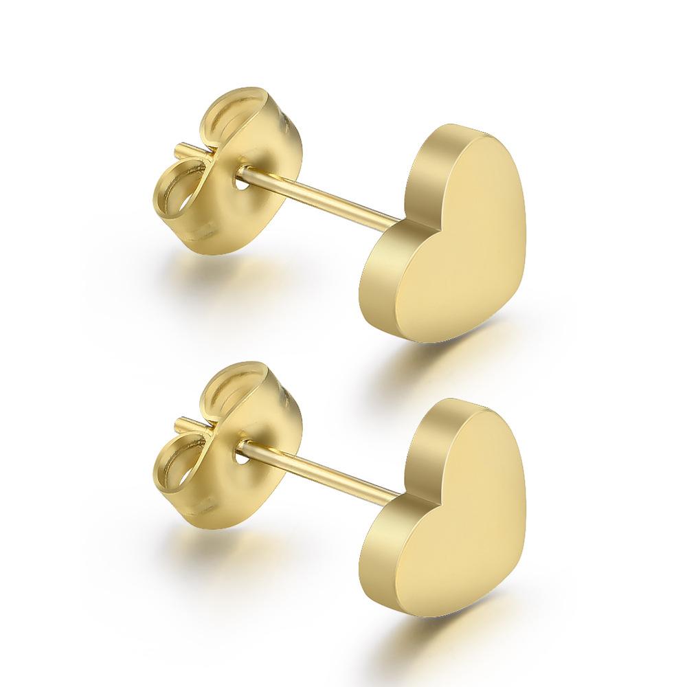 Dainty Heart Stud Earrings for Women Stainless Steel Gold Silver Minimalist Love Heart Earrings Simple Everyday Jewelry for Bi