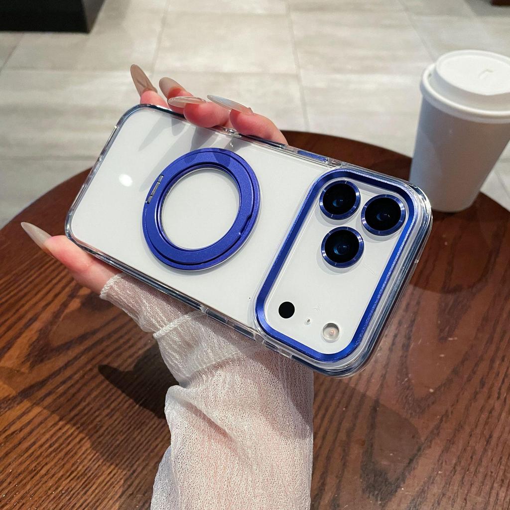 iPhone 17 Pro Max Magnetic Phone Case with 360° Rotating Stand, Drop-Proof for Apple 16