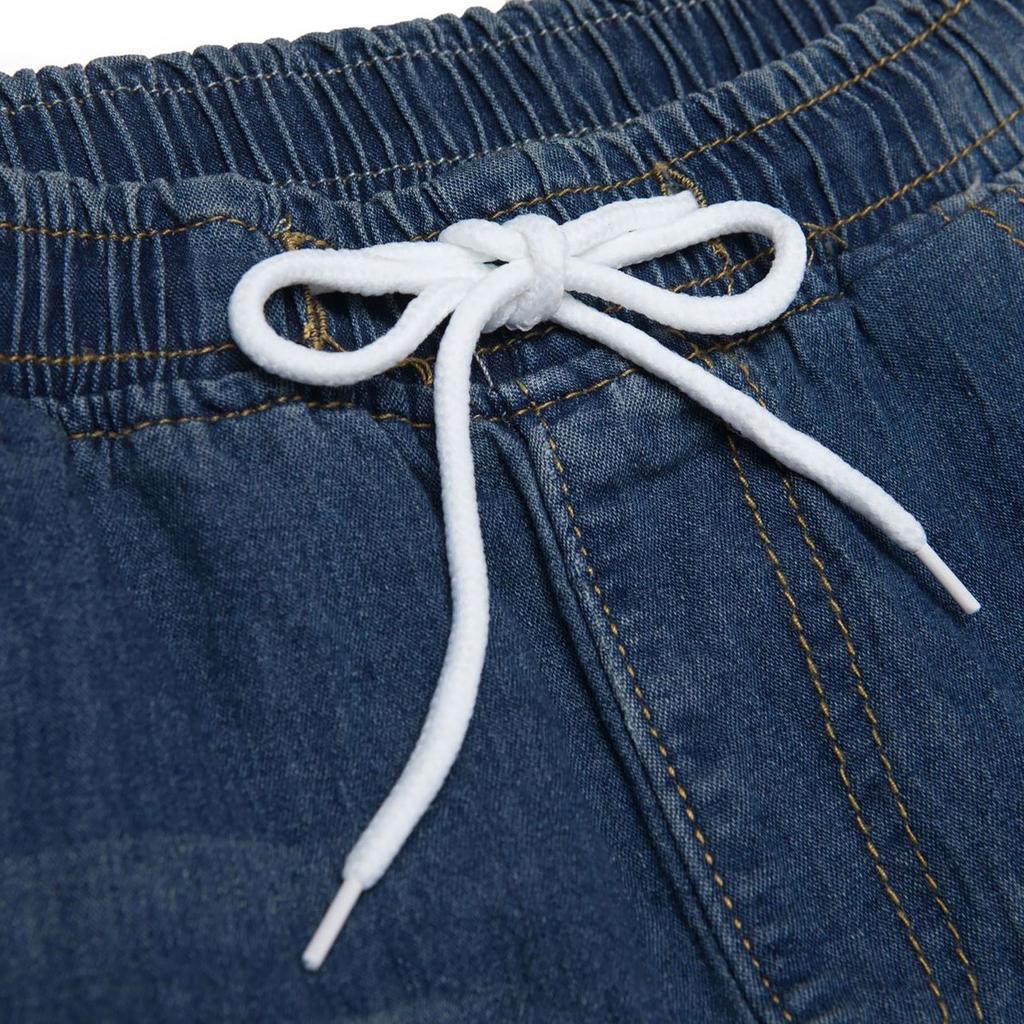 Women's Casual Solid Color Mid Waisted Poket Jeans Pants Denim Casual Trousers