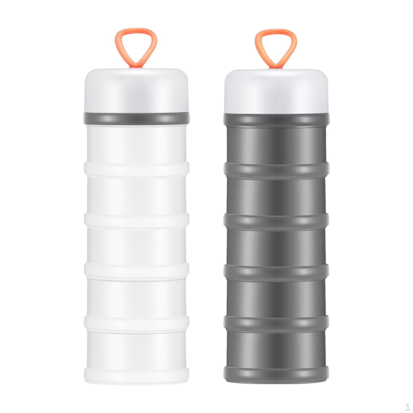 

2x Protein Containers, 5 Stackable Portable Multipurpose Food Storage Dispensers