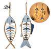 Minimalist Fashionable Home Embellishment Wooden Fish Wall Hanging Pendant With/Without LED Light, Nautical Decor, Coastal Theme Fishbone Corrosion
