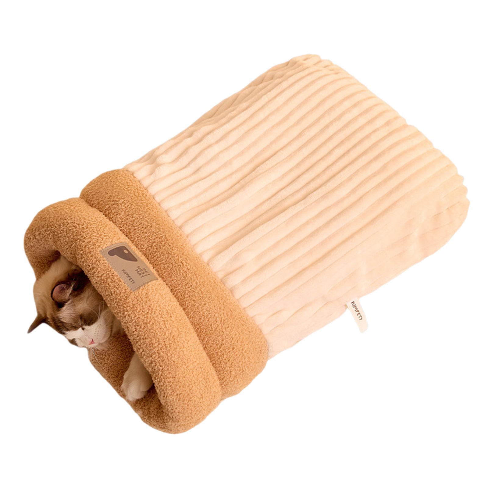 

Теплый спальный мешок для кошек Мягкая кошачья кровать Удобный туннель для кошек Закрытый домик для кошек Милое кошачье гнездо Аксессуары для кошек L