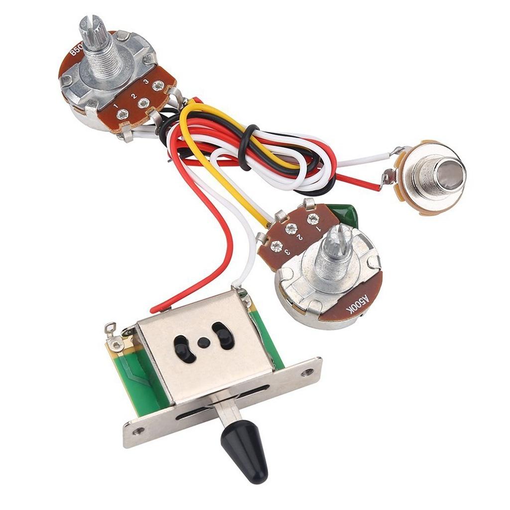 Set of Electric Guitar Wiring Kit 3 Way Toggle Switch with Volume Tone Jack