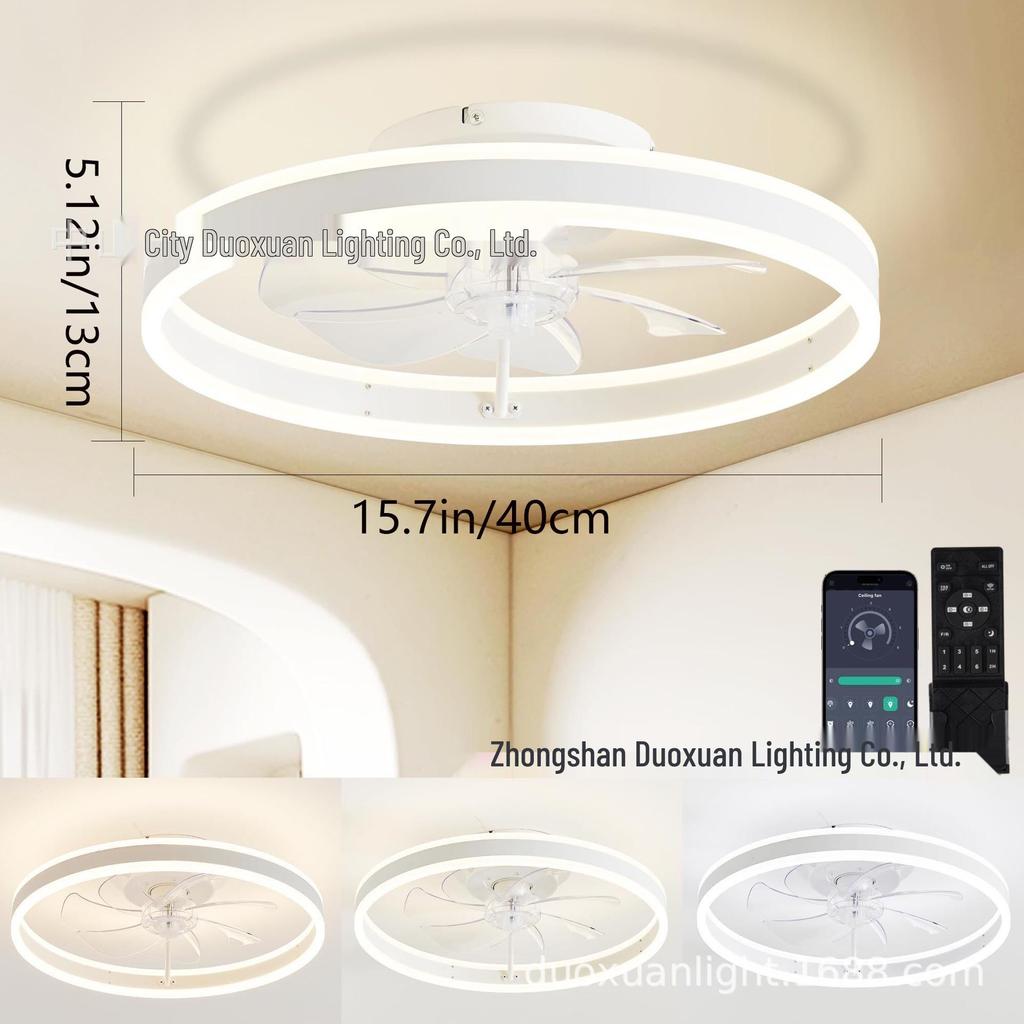 Modern Minimalist Ceiling Fan Light for Bedroom, UL Certified, 110V