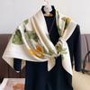 2024 Women Print Scarf 90*90cm Square Twill Silk Hijab Bandana Female Neckerchief Foulard Shawl Wraps Echarpe Beach Stoles