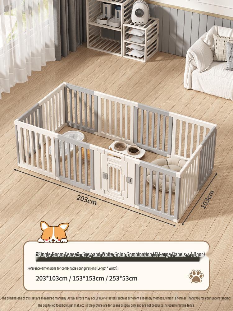 Gray & White Color Block Puppy Playpen for Small to Medium Dogs - Indoor Pet Crate & Isolation Fence