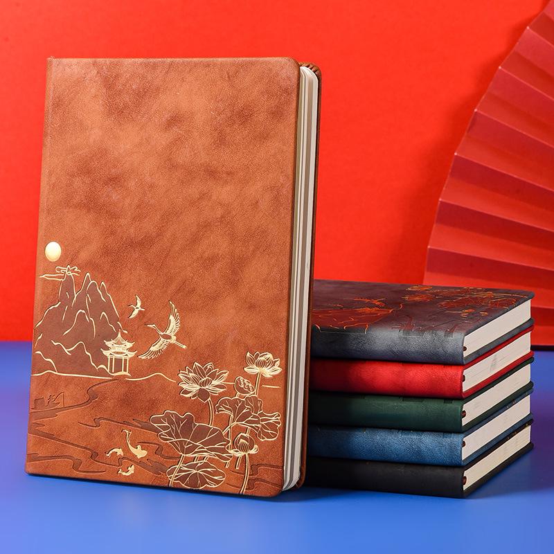 National Tide A5 Retro Chinese Style Notebook Gift Set for Business and Office Use