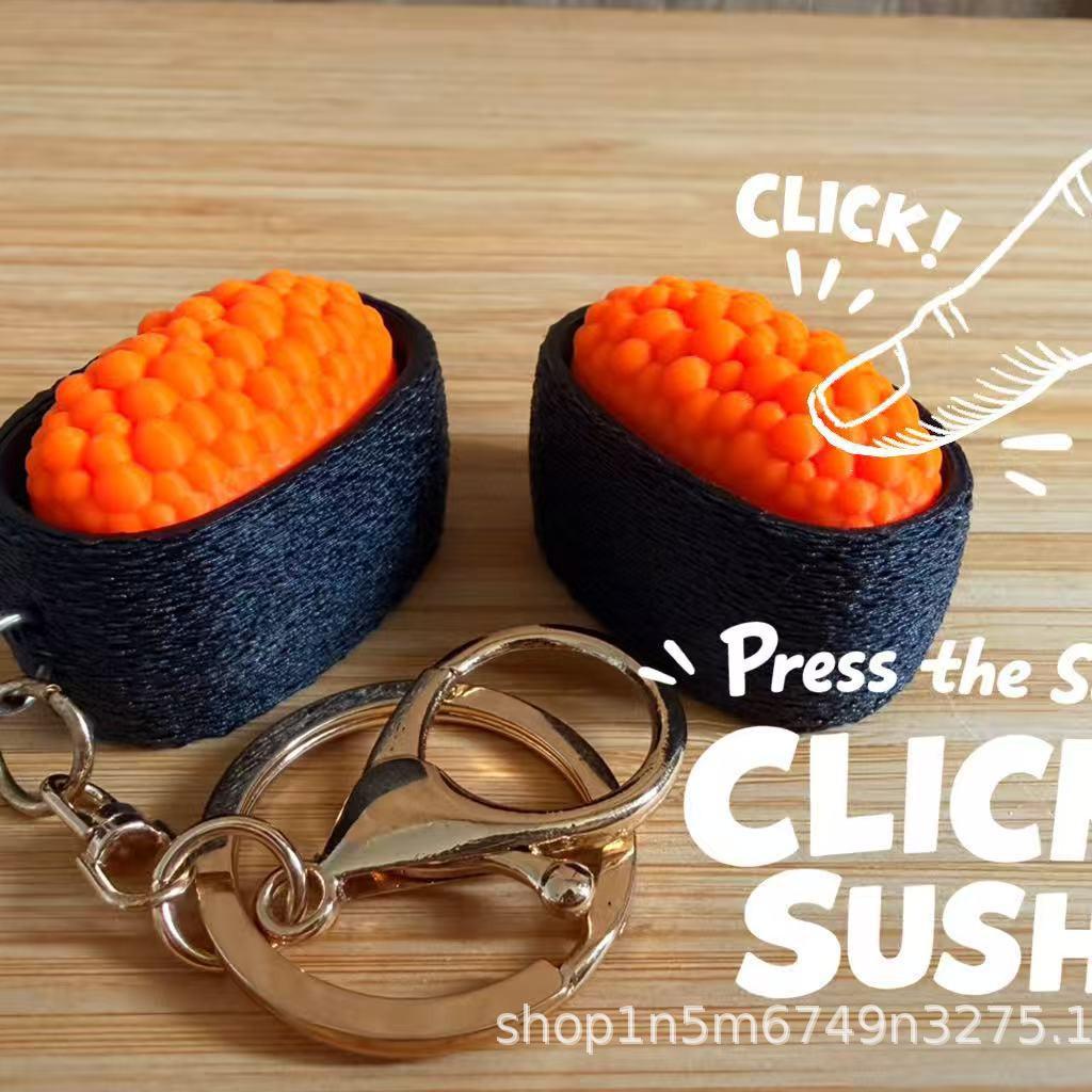 Flying Fish Roe Gunkan Sushi Keycap - 3D Printed Decompression Toy & Bag Pendant
