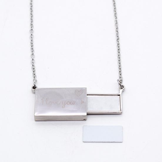 Rectangle Locket Necklace Photo Locket Pendant Necklace Memory Locket Necklace Keepsake Gift