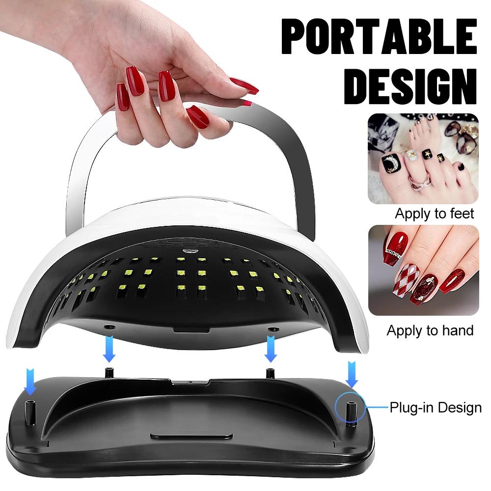 320 W 72 LEDs Leistungsstarker Nageltrockner für Gel-Nagellack Professionelles Nageltrocknerlicht mit Timer Auto-Sensor Nail Art Tool