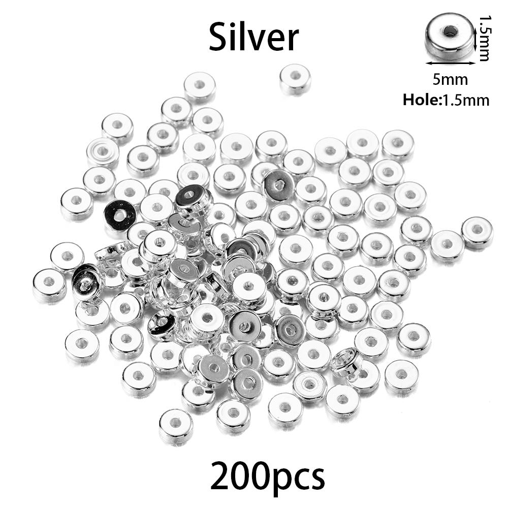 200-400Pcs CCB Multiple Styles Charm Spacer Beads Wheel Bead Flat Round Loose Beads For DIY Jewelry Making Supplies Accessories