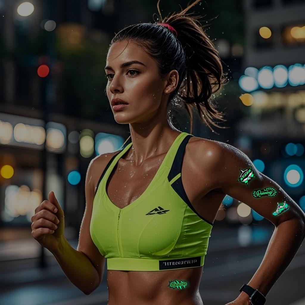 Luminous Waterproof Sport Tattoo Stickers for Night Workouts – Temporary Glow Arm & Face Stickers
