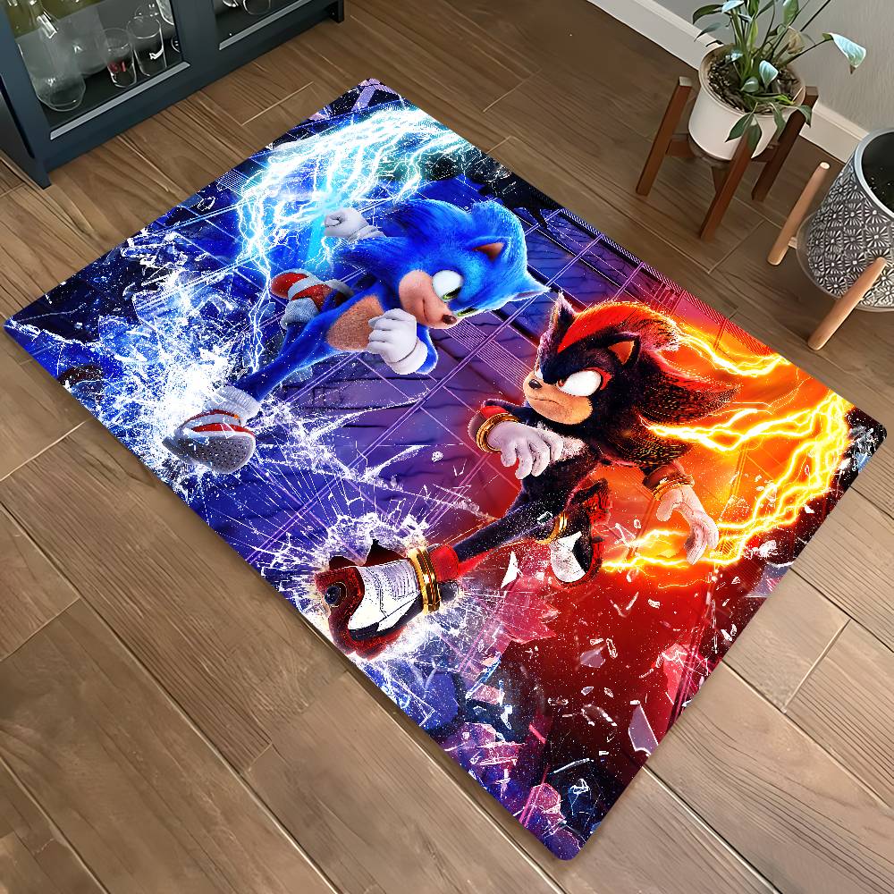 Sonic The-Hedgehog Bathroom Mat Anti-slip Absorb Water Long Strip Cushion Bedroon Mat Hotel Decor Mat