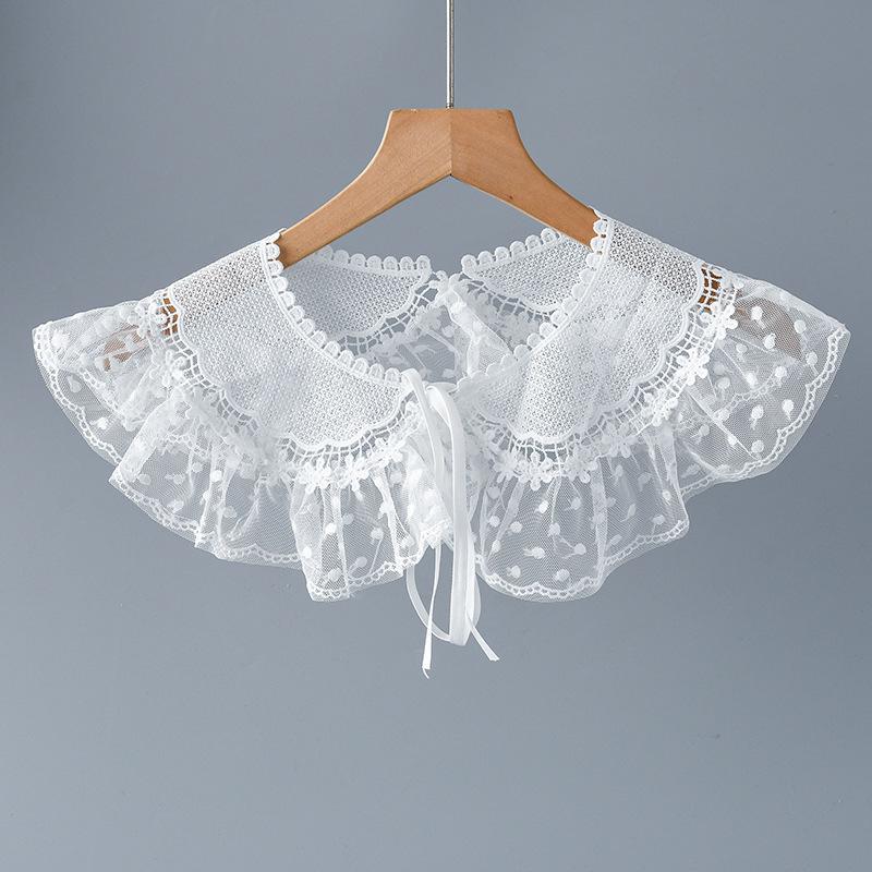 

Кружевной сетчатый фальшивый воротник для женских накидок на плечи, шейных украшений, галстука, свитера, блузки, декоративный, элегантный, половина рубашки, съемный воротник