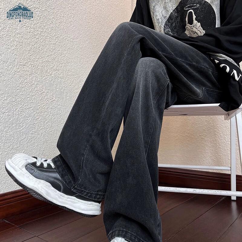 

Dingfengbaoluo Мужские выстиранные ретро свободные прямые джинсы K110 3XL